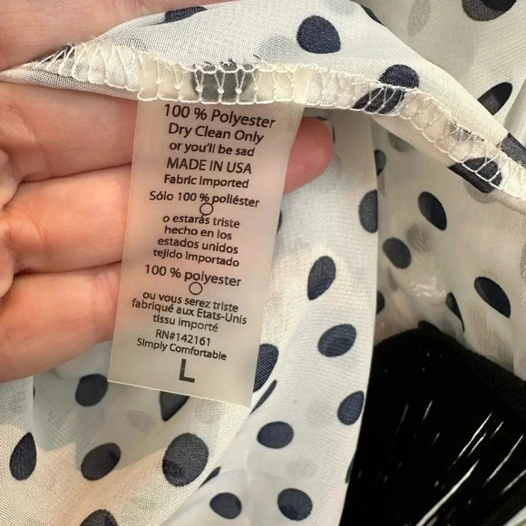 LuLaRoe Dark Navy Polka Dot Black Fringe Monroe Kimono Swim Coverup Size Large L - Picture 10 of 11